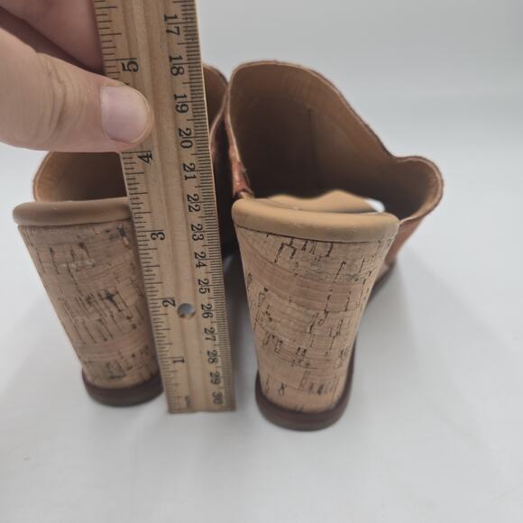 Kork Ease Sandal Womens 9 M Brown Animal Print Cork Heel Slide On Cottage Boho - Picture 5 of 7